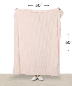 Sunbeam Royal Posh Ribbed Champagne Heated Personal Throw / Blanket, Cozy-Warm, Adjustable Heat Settings Ribbed Throw 19 81bfjRQDRhL
