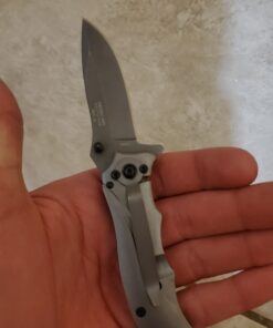 TF-846-MC Tac Force TF-846 Spring Assist Folding Knife, Grey Straight Edge Blade, Grey Handle, 3.5" Closed , Black 15 81bicpCK7L