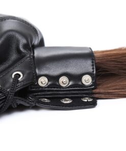 HOT TIME BDSM PU leather Adjustable Pony Tail Holes Hood Mask With Long Hair Halloween Cosplay Head Mask Open Eyes Mouth for Mask Hair Holes Costume 10 81biniP8HVL