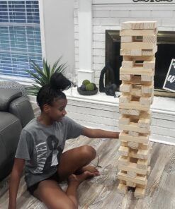 Yard Games Giant Tumbling Timbers with carrying case starts at 2.5-feet tall and builds to 5-feet 30 Inch Natural 32 81blJ8u5sPL