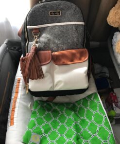 Itzy Ritzy Diaper Bag - Large Capacity Boss Backpack Diaper Bag Featuring Bottle Pockets, Changing Pad, Stroller Clips & Comfortable Straps, Coffee And Cream Large (Pack of 1) Coffee & Cream 72 81blQneCxwL 1