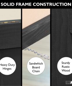Ilyapa Wooden A-Frame Chalkboard Sign with Eraser - 40 x 20 Inch Magnetic Sidewalk Menu Board – Sturdy Freestanding Black Sandwich Sign Board Menu Display for Restaurant, Business, or Weddings 40x20 Inches 23 81bnQNTTbWL