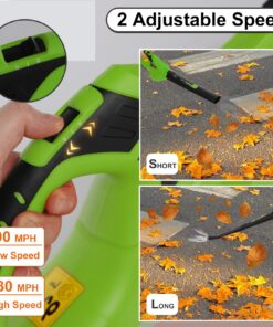 Leisch Life Cordless Leaf Blower Battery Operated,20V Handheld Electric Leaf Blower w/2.0Ah Battery & Fast Charger, 2 Speed Mode, Lightweight Battery Powered Blowers for Patio, Blowing Leaves and Snow Green 21 81bq7nNvBL 1