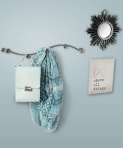 Alternative view of Spectrum Sweep Wall Mount 5-Hook Rack (Satin Nickel) - Wire Storage for Entryway, Bathroom, Backpack, Coat, Jacket, Purse, Belt, Robe, & More / Home Décor & Apartment Essential Satin Nickel Set of 1 Wall Mount 5 Hook Rack