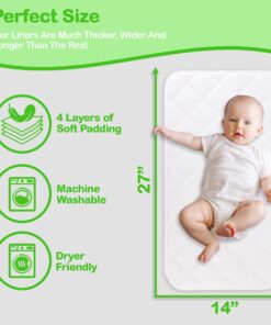 iLuvBamboo Waterproof Changing Pad Liners (Mom’s Choice Gold Award Winner) 3 Pack Thicker, Longer & Wider Changing Table Cover -Portable,Reusable & Washable Diaper Change Mat for Baby Gifts & Showers 14x27 Inch (Pack of 3) 24 81brUBstA6S 2