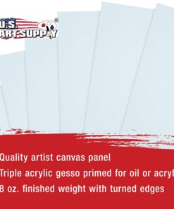US Art Supply 8 X 8 inch Professional Artist Quality Acid Free Canvas Panel Boards for Painting 12-Pack (1 Full Case of 12 Single Canvas Board Panels) 8" x 8" 22 81brbkodhnL