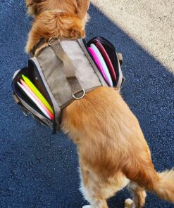 OneTigris Dog Pack Hound Travel Camping Hiking Backpack Saddle Bag Rucksack for Medium & Large Dog (Brown, Large) 11.4"L x 8.7"W x 2.4"H Brown 46 81bu2KeFnBL