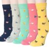 5 Pairs Womens Funny socks Cozy Cute Printed Patterned Fun Socks Novelty Cat Socks for Women Gifts One Size B-animals Multicolor(5 Pairs) 6 81bupoaCZmL