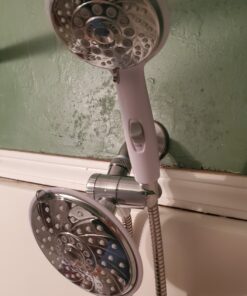 HotelSpa 30-Setting Ultra-Luxury 3 Way Rainfall Shower-Head/Handheld Shower Combo with Patented ON/OFF Pause Switch (Dual White/Chrome Finish) 5 ft Hose Chrome & White 28 81bupsQIBQL