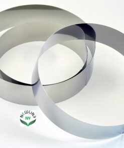 Alternative view of NewlineNY Stainless Steel Cake Mousse Rings for Creating Round Appetizers, Molded Salads, Cakes, Mousse and Desserts, 3 Round Cake Mousse Flan Rings 8", 9.5" 10.5" Set Round Cake Mousse Ring