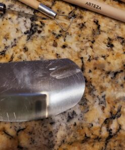 Arteza Pottery & Polymer Clay Tools, 42-Piece Sculpting Set, Steel Tip Tools with Wooden Handles, for Pottery Modeling, Smoothing, Carving & Ceramics 34 81c09agrImL