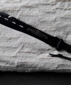 BLACK LEGION Jungle Hunter Machete with Nylon Sheath and Lanyard Cord - Stainless Steel Blade, Sawback Blade Spine, Non-Reflective Black Coating, ABS Handle - Hacking and Chopping Tool - 25" Length 8 81c1mSa PKL