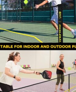 A11N Portable Pickleball Net System, Designed for All Weather Conditions with Steady Metal Frame and Strong PE Net, Regulation Size Net with Carrying Bag Yellow,black 24 81c3XoXCgDL