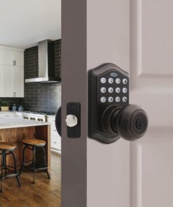 Honeywell Safes & Door Locks - 8732401 Electronic Entry Knob Door Lock, Oil Rubbed Bronze, 6.5 x 8.8 x 9 inches Tradional 12 81c4DFfi6OL