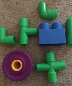 Skoolzy STEM Learning Pipe Tube 29 Piece Toys_and_Games Set, Educational Construction Building Blocks for ADHD & Autism for Baby, Kid Includes Wheels Pipes Joints and eBook 38 81c4HW8G8yL