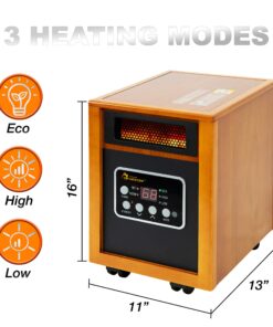 Dr Infrared Heater Portable Space Heater, 1500-Watt, Cherry 22 81c6qxjK1AL