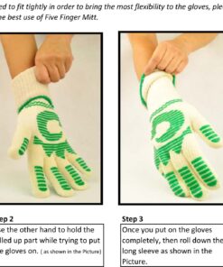 G & F 1683-1 Dupont Nomex & Kevlar Heat Resistant Gloves, 13-Inch Extra Long Cuff Oven Gloves, BBQ Gloves, Large, 1 Piece Extended Cuff (13.5") 10 81c7exoBibL