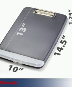 Alternative view of OIC® Slim Clipboard Storage Box, 10 1/2"H x 14 1/2"W x 1 1/4"D, Charcoal/Gray