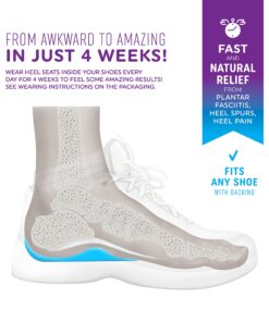 Hybrid Heel Seats | Heel Cups for Heel Pain, Plantar Fasciitis, Heel Spurs | Foot Orthotic Inserts | Patented, 100% Guaranteed | Hybrid, Medium (W 6.5-10, M 5-8) Light Blue Rubber/Gel Hybrid Medium (W 6.5-10, M 5-8) 11 81c9HcYlt3L 1