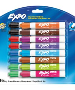 EXPO Low Odor Dry Erase Markers, Chisel Tip, Assorted Colors, 16 Pack 16 Count (Pack of 1) 34 81cD8wGUIPL