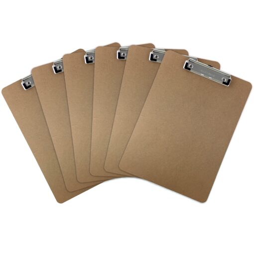 Trade Quest Clipboard (Pack of 6) Letter Size Low Profile Clip Hardboard