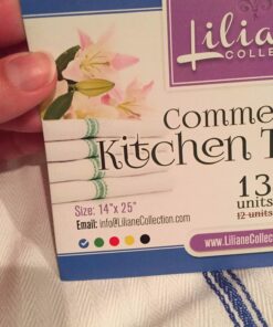 Liliane Collection 13 Blue Kitchen Dish Towels - 27" x 14" 2-ply Commercial Grade Absorbent 100% Cotton Kitchen Towels - Classic Herringbone Tea Towels 37 81cK9j67tHL