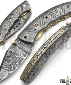 Alternative view of PAL 2000 KNIVES Sagt-9032, Custom Handmade Damascus Steel Folding Pocket Knife - Damascus Handle
