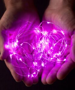 RTGS Products 30 LEDs Lights Indoor and Outdoor 9.5 Feet String Lights, Fairy Lights Battery Powered for Patio, Bedroom, Holiday Decor, etc (Pink) Pink 24 81cLLStV1FL