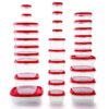 Rubbermaid 60-Piece Food Storage Containers with Lids, Salad Dressing and Condiment Containers, and Steam Vents, Microwave and Dishwasher Safe, Red 16 81cLNKAxaBL