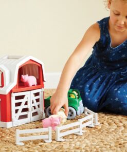 Green Toys Farm Playset - 13 Piece Pretend Play, Motor Skills, Language & Communication Kids Role Play Toy. No BPA, phthalates, PVC. Dishwasher Safe, Recycled Plastic, Made in USA, Red, Pack of 1 28 81cLUSbNDZL