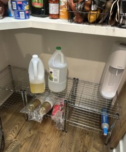 Whitmor Supreme Stacking Shelf with Basket - Adjustable Home Organizer - Chrome Stacking Shelf W/Basket 32 81cPHWKfXwL