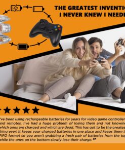 Battery Ladder (TM) Clear AA & AAA Combo Battery Holder/Storage - Vertical Organizer Case That Holds 28 AAA & 20 AA Batteries - Stackable, Expandable and Wall Mountable - Combo Pack 19 81cQQKbZd9L