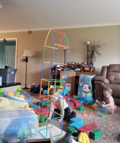 Playlearn LARGE 816 Piece Straws Builders Construction Building Toy – 8 Inch Full Size Straws - Giant Pack with Wheels and Special Connectors 38 81cR7Ys7KL