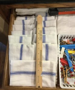 Liliane Collection 13 Blue Kitchen Dish Towels - 27" x 14" 2-ply Commercial Grade Absorbent 100% Cotton Kitchen Towels - Classic Herringbone Tea Towels 40 81cRd92LaL