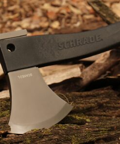 Schrade SCAXE2L 15.7in Large Survival Axe with 4.2in Stainless Steel Blade and Glass Fiber PA and TPR Rubber Handle for Outdoor Survival Camping and Everyday Tasks Standard Packaging 24 81cRn6uCL