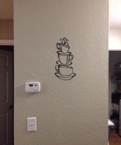 Coffee Cup Double Sided Visual Removable Wall Vinyl Sticker Decals Decor Art Bedroom Design Mural Black 15'' X 8'' 29 81cSyXFKwsL