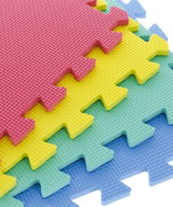 Foam Floor Mats - Interlocking EVA Foam Padding for Home Gym - Non-Toxic 8-Piece Play Mat Set for Toddlers, Babies, and Kids by Stalwart (Multicolor) 23 81cTdyxREZL