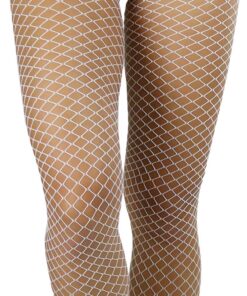 ToBeInStyle Women's Mini Diamond Net Novelty Pantyhose Fishnet Durable Tights - Regular & Plus One Size Plus White 9 81cYAgkvp2L 1