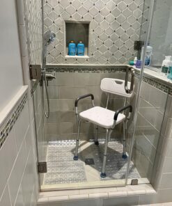 Vaunn Medical Shower Chair Bath Seat With Padded Arms, Removable Back and Adjustable Legs, Bathtub Safety and Support 42 81cZ1X6uh L