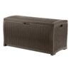 Suncast 99 Gallon Resin Wicker Patio Outdoor Storage Container for Toys, Furniture Deck box, Mocha 17 81cZYHXw4iL