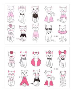 Temporary Tattoos for Girls Kids Women(180pcs), Konsait Cute Kitty Cat Tattoos Waterproof Body Art Sticker Great Birthday Party Favors Kids Party Accessories Goodie Bag Stuffers Party Fillers Gift 13 81cZos3WyjL