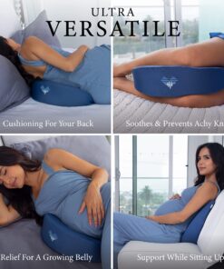 Pharmedoc Cooling Pregnancy Pillows for Sleeping Wedge Pillow, Maternity Pillow,Belly Wedge Memory Foam, Pregnancy Must Haves, New Mom Gifts for Women, Cooling Cover Navy Cooling Navy 28 81cbt2wfyhL