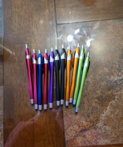 SKOLOO Stylus Pens for Touch Screens,Pack of 14, 2-in-1 Click Ball Pen, Ballpoint Pen and Slim Stylus for Universal Tablet Smartphone, Multi-Colored 19 81ccGLK4BOL