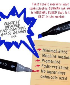 Crafts 4 All Fabric Markers Pens Permanent 12 Pack Dual Tip Minimal Bleed Rich Paint Color Pigment Fine Graffiti Fabric Pens, Child Safe & Non Toxic 12 Pack Black 29 81cfbrW2EQL