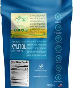 Health Garden Birch Xylitol Sweetener - Pure Birch Xylitol – Non GMO, Ideal Powdered Sugar Substitute - Non-GMO Sugar Alternative - (5 lbs) 5 Pound (Pack of 1) 11 81ciEi5876L