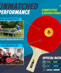 JOOLA Family Premium Table Tennis Bundle Set - 4 Regulation Ping Pong Paddles, 10 Training 40mm Ping Pong Balls, and Carrying Case - For Training and Recreational Play - Indoor and Outdoor Compatible 8 81cixEHzkeL