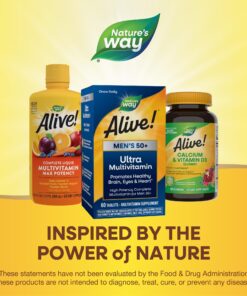 Nature's Way Alive! Men’s 50+ Daily Ultra Multivitamin, High Potency Formula, Supports Healthy Brain, Eyes & Heart*, Gluten-Free, 60 Tablets (Packaging May Vary) 24 81ckOFeoV0L 1