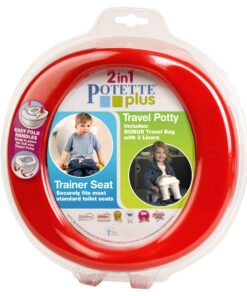 Kalencom Potette Plus 2-in-1 Travel Potty and Trainer Seat - Dual-Purpose Potty Training Toilet Seat - Portable Potty for Toddler Travel - With Durable, Lock-In Legs and Splash Guard - Red 13 81ckZbYgPUL