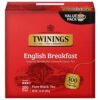 Twinings English Breakfast Black Tea, 100 Individually Wrapped Tea Bags, Smooth, Flavourful, Robust, Caffeinated 100 Count (Pack of 1) 10 81ckgHGO3WL