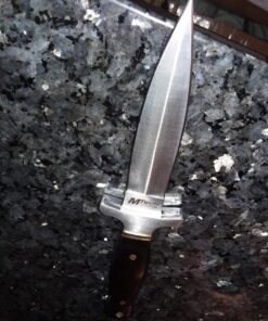 MTech USA – Fixed Blade Knife – Satin Finish Stainless Steel Blade, Brown Wood Handle with Stainless Steel Bolster, Includes Nylon Sheath - Hunting, Camping, Survival, Tactical – MT-20-03 57 81cm3VyMPRL